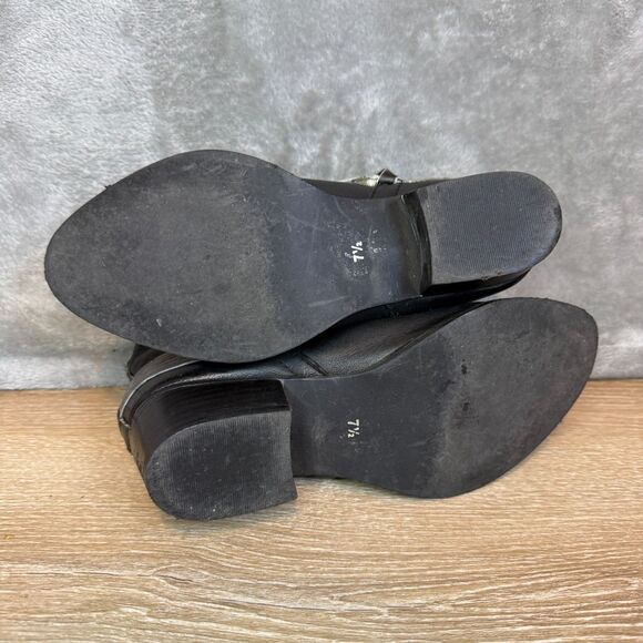 Diba Skyler Women's Ankle Boot Bootie Fall Heel Western Leather Black Size 7.5 - Picture 7 of 10